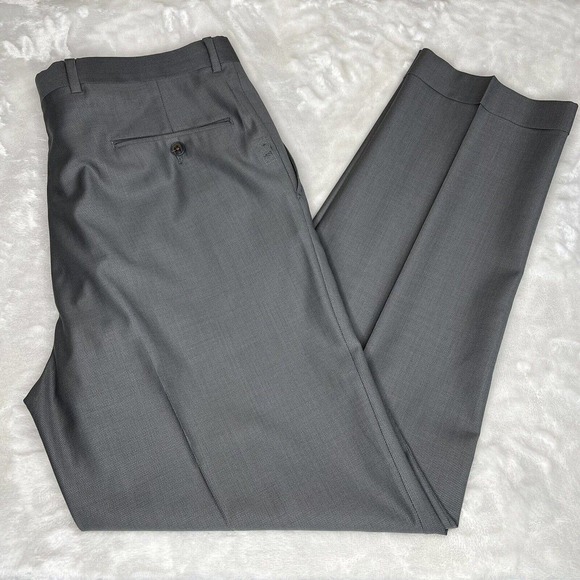 Hart Schaffner Marx Men's Gray 100% Wool Tapered Leg Dress Pants 36X31 - Picture 5 of 12